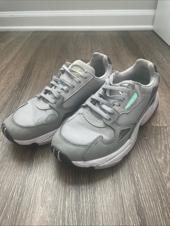 adidas Shoes - adidas Women's Light Gray Mesh & Suede Sneakers with Mint Accent